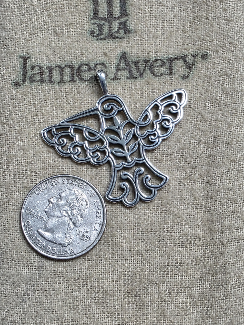 James Avery Retired Large Open work Hummingbird Pend. - Picture 4 of 4